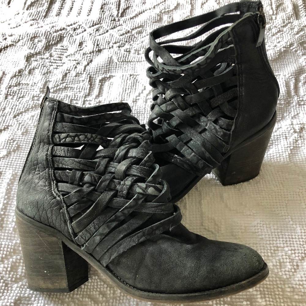 Free People Distresses Leather Booties